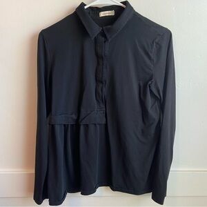 Sundance Black Asymmetrical Collared Long Sleeve Shirt